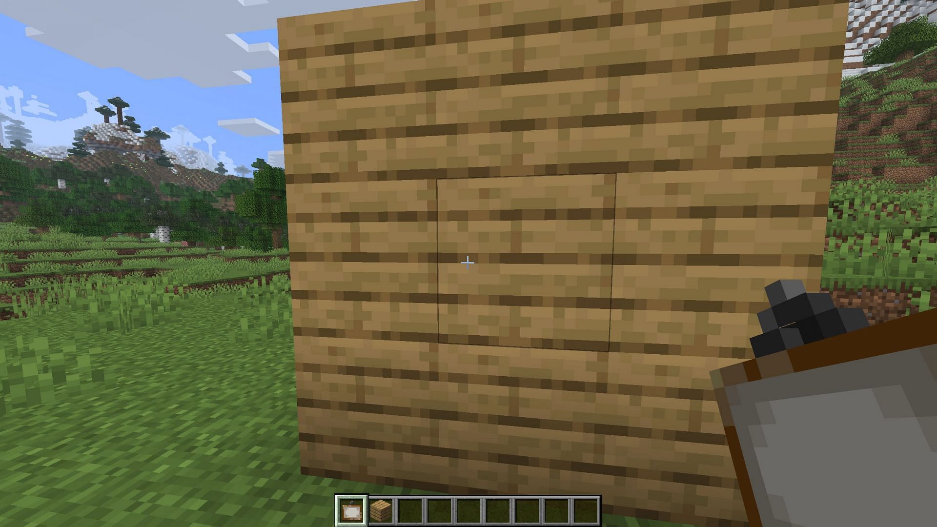 Keep applying and removing the painting item till you get the Dennis painting (Image via Sportskeeda Gaming || Mojang Studios)